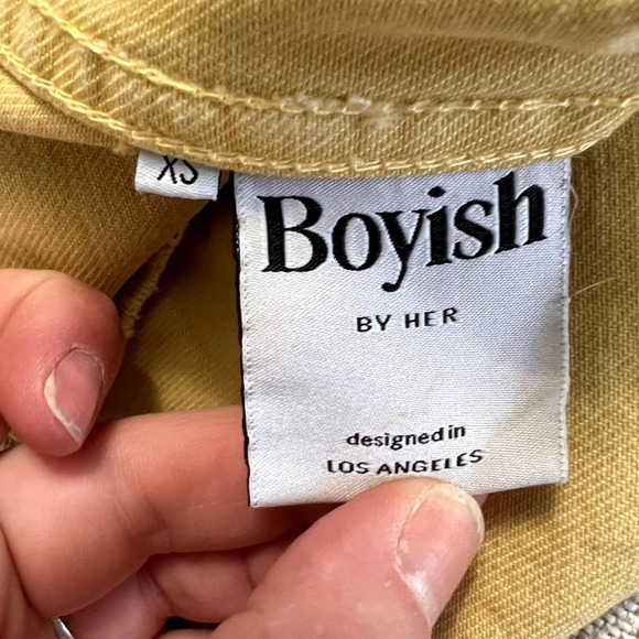Boyish By Her Designed In Los Angeles Harvey Butter Yellow Denim Jacket  Size XS - Picture 8 of 10